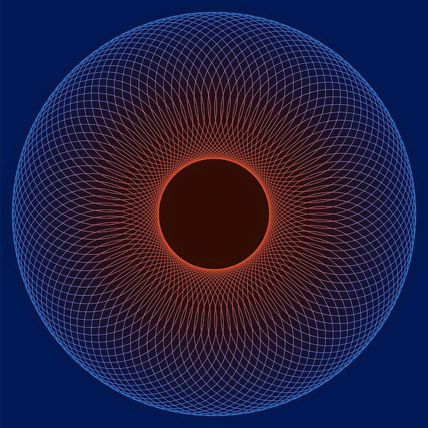 Vecteur Élément de conception de fond cercles numériques de treillis métallique circulaire line02