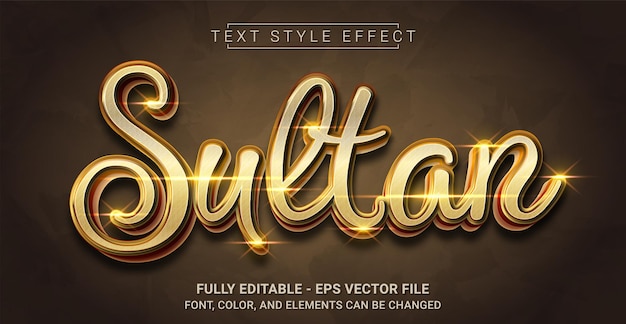 Élément de conception graphique d'effet de style de texte Sultan