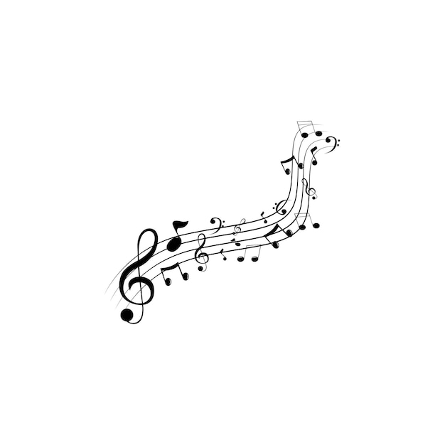 Vecteur Élément de conception de note de musique dans le style de doodle
