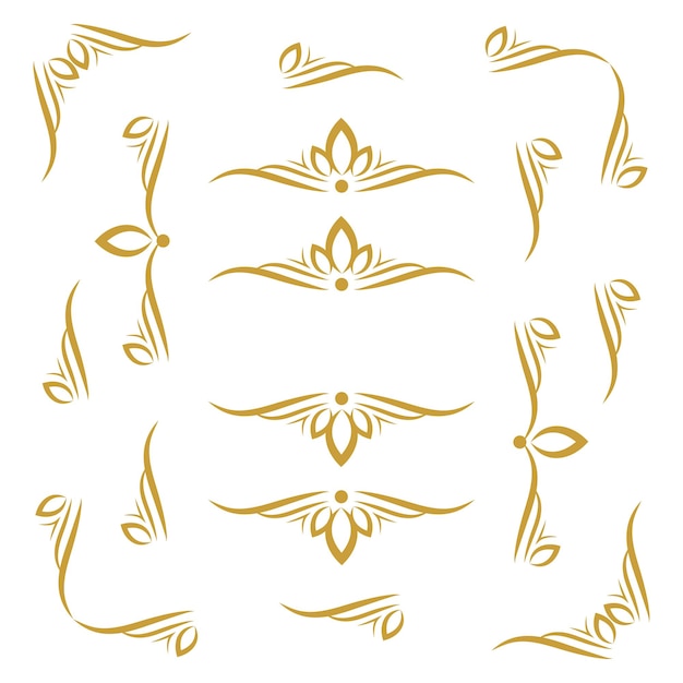 Élément de conception d'ornement de bordure en or