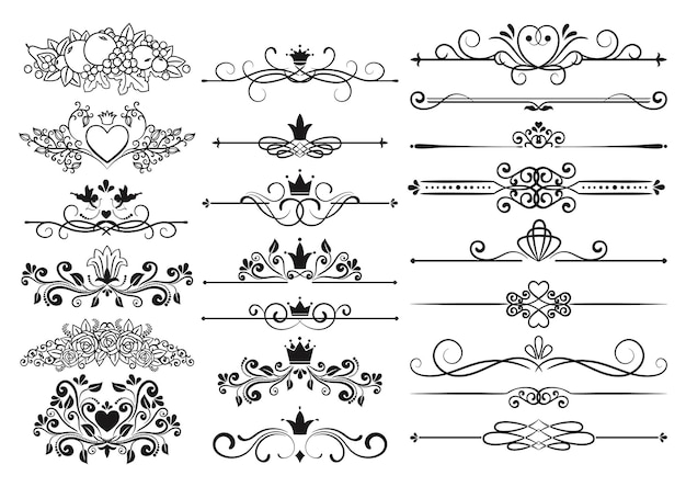 Élément de conception d'ornement vintage vectoriel