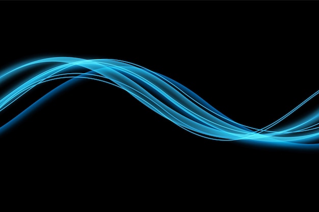 Élément de conception de vague abstraite de couleur bleue de vecteur