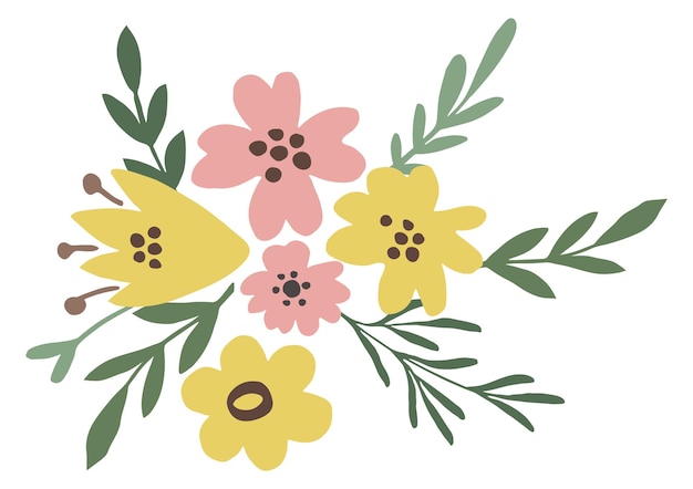 Élément décoratif de fleurs de jardin Herbes printanières naturelles