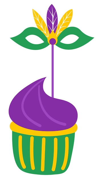 Élément De Design Carnaval Mardi Gras, Style Plat. Gâteau. Illustration Vectorielle.