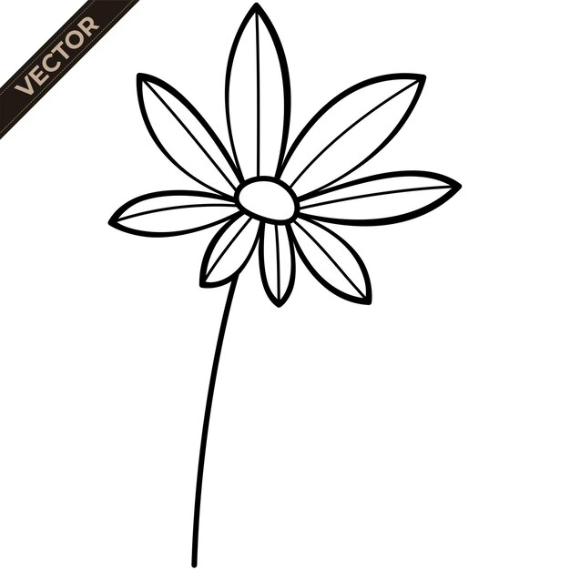 Élément De Design Floral Line Art Avec Thème Floral