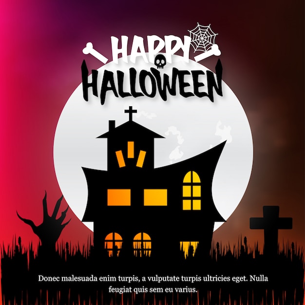 Élément De Design Happy Halloween Avec Typographie