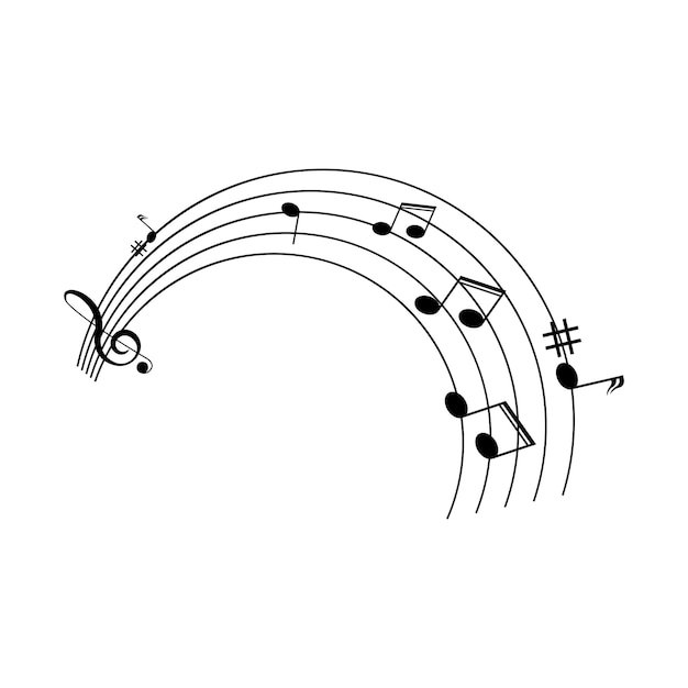 Élément de design musicalnotes de musiquesymbolesillustration vectorielle