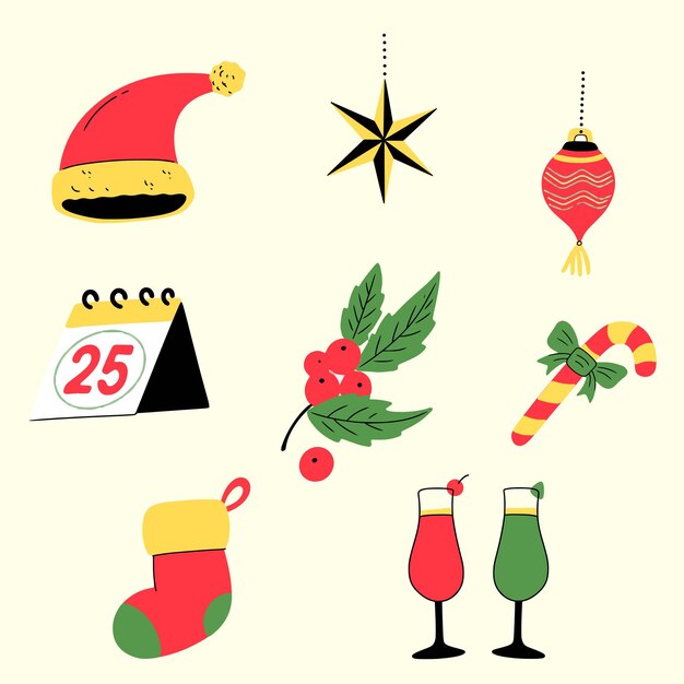 Vecteur Élément de design de noël dans le style de doodle