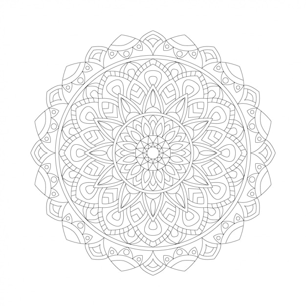 Élément De Dessin Abstrait Noir Blanc. Mandala Rond En Vecteur. Modèle Graphique Pour Votre Conception. Motif Circulaire