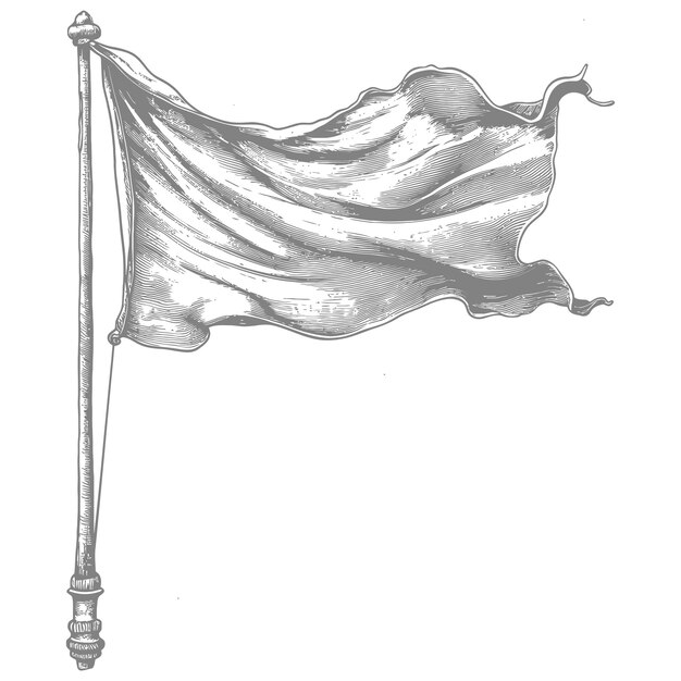 Vecteur Élément de drapeau vide avec un ancien style de gravure