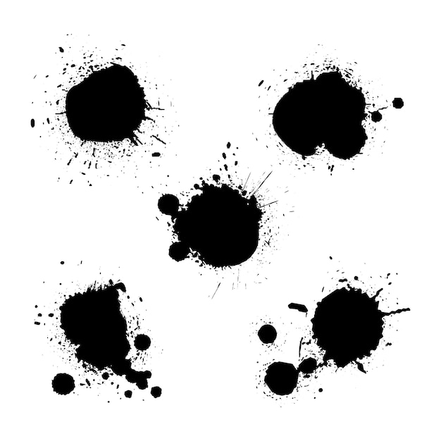 Élément d'éclaboussure d'encre dessiné à la main
