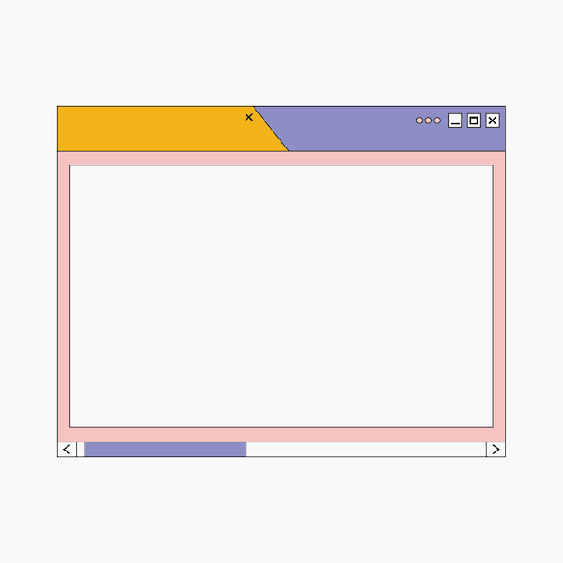 Élément de fenêtre d'interface utilisateur rétro coloré