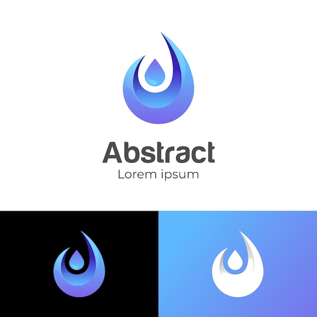 Élément Graphique Abstrait Goutte D'eau Bleue Modèle De Conception De Logo Vectoriel Logo Goutte D'eau Liquide Icône Minérale Naturelle Aqua Huile Liquide