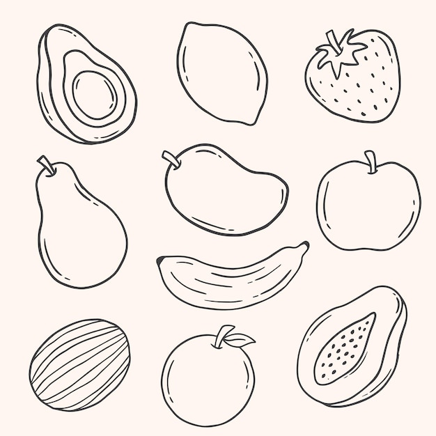 Élément de griffonnage de fruits