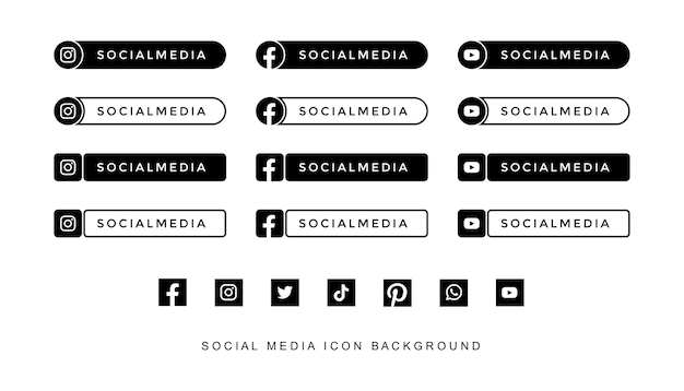 Élément D'icône Du Tiers Inférieur Des Médias Sociaux