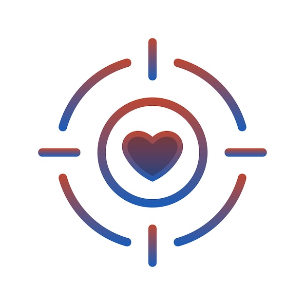 Vecteur Élément d'icône de modèle de conception de gradient de logo d'amour cible