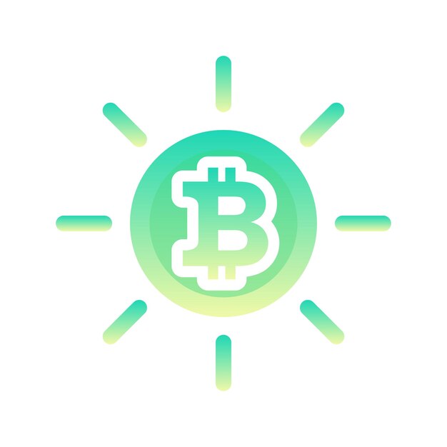 Élément D'icône De Modèle De Conception De Gradient De Logo De Bitcoin De Soleil