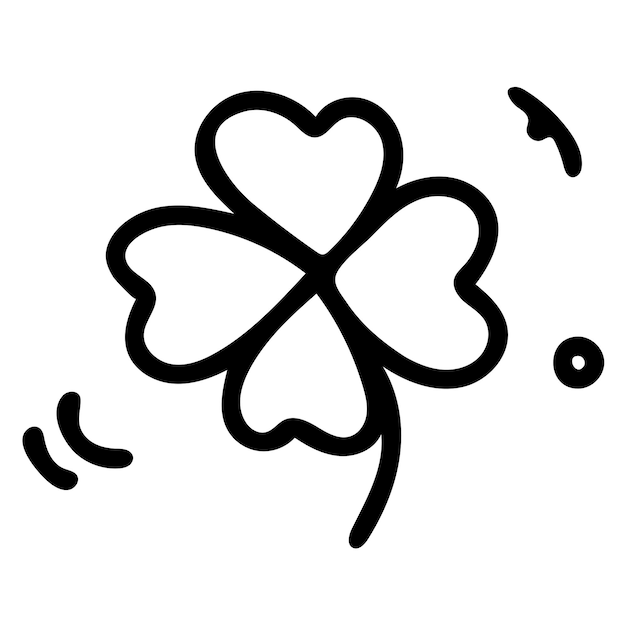 Vecteur Élément d'icône de tatouage de fleur de trèfle