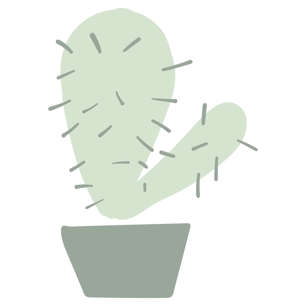 Vecteur Élément d'illustration mignon dessiné à la main de cactus