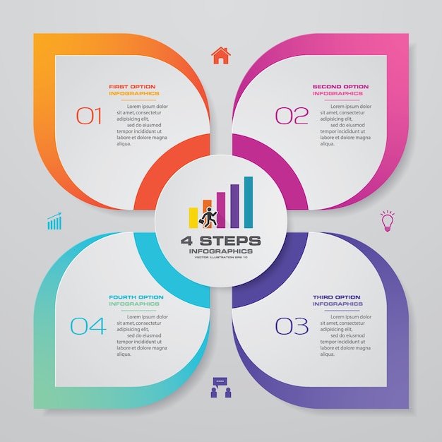 Élément D'infographie En 4 étapes.