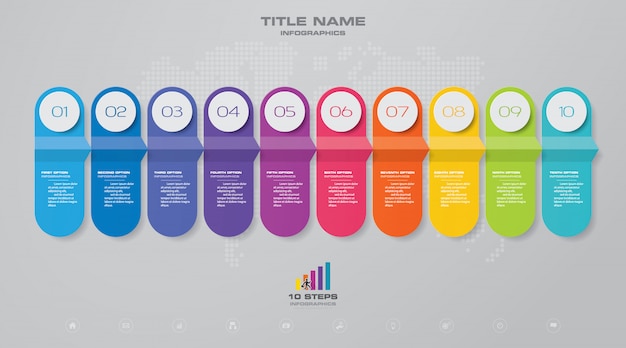 Élément D'infographie Graphique Chronologie.