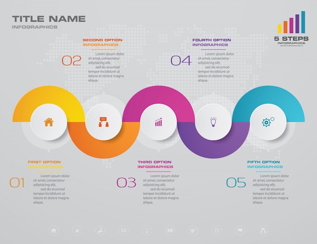 Élément d'infographie graphique chronologie.