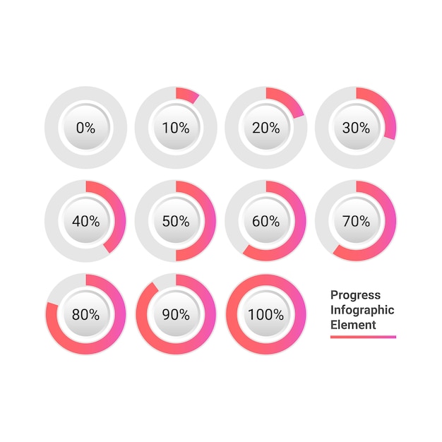 Élément D'infographie Icône Cercle Barre De Progression