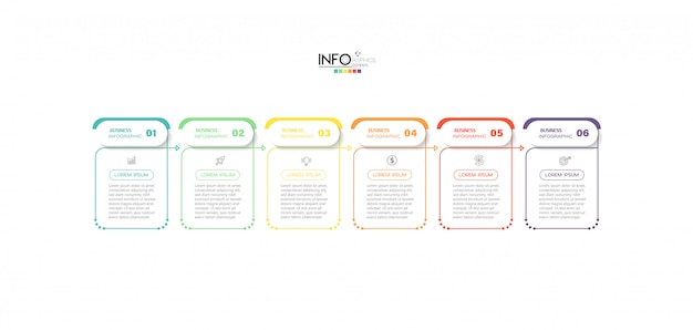 Élément D'infographie Avec Icônes Et 6 Options Ou étapes.