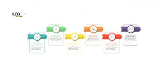 Élément D'infographie Avec Icônes Et 6 Options Ou étapes.