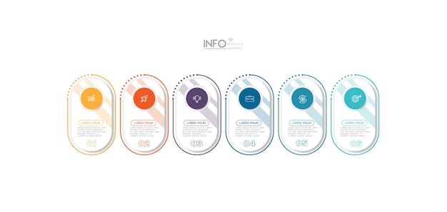 Élément D'infographie Avec Icônes Et 6 Options Ou étapes.