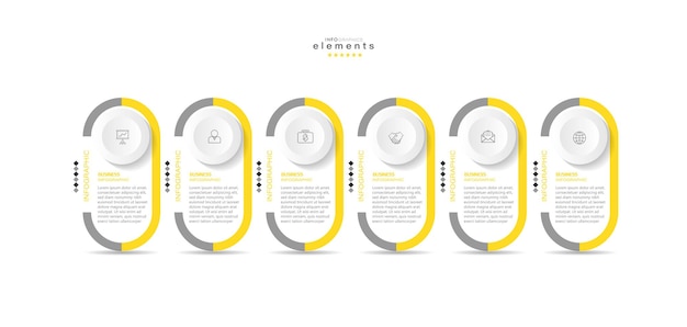 Élément D'infographie Avec Icônes Et 6 Options Ou étapes