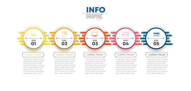 Élément D'infographie Avec Des Icônes Et Des Options Ou Des étapes.