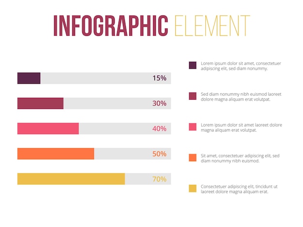 Vecteur Élément d'infographie d'informations de graphique en courbes