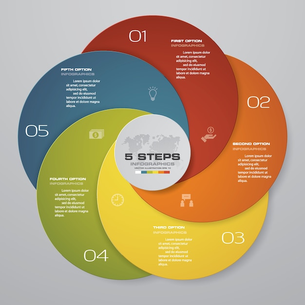 Élément Infographique De 5 étapes Pour La Présentation.