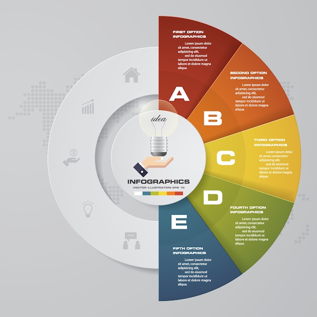 Élément Infographique De 5 étapes Pour La Présentation.