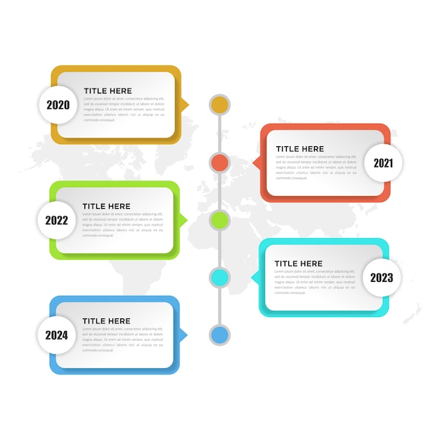 Élément Infographique Chronologique En Cinq Points Pour La Stratégie D'entreprise