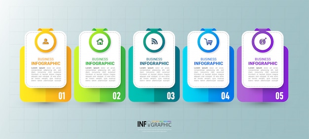 Élément Infographique D'entreprise Avec 5 Options.