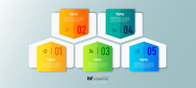 Élément Infographique D'entreprise Avec 5 Options.