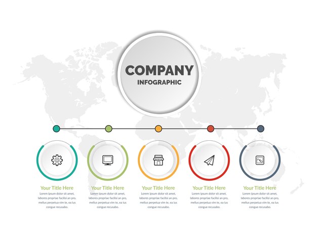 Élément Infographique Avec Icône Pour La Stratégie D'entreprise