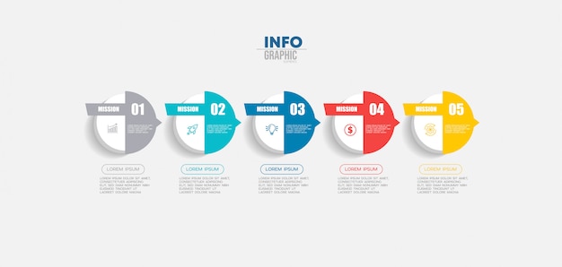 Élément Infographique Avec Des Icônes Et 5 Options Ou étapes.