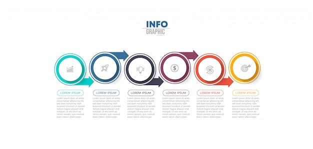 Élément Infographique Avec Icônes Et 6 Options Ou étapes.