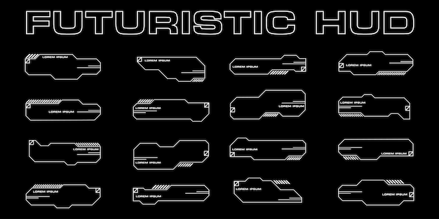 Élément d'interface futuriste cyberpunk science-fiction cadre technologique hud modèle de conception graphique vectoriel