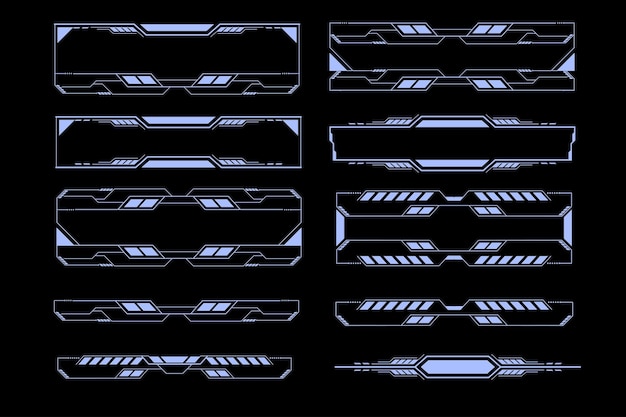 Élément d'interface de science-fiction futuriste cadre de technologie hud modèle de conception vectorielle graphique