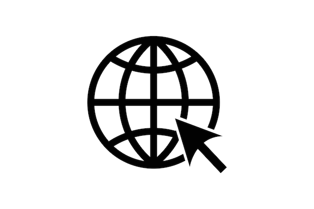 élément d'interface de site Web avec une icône web et une illustration vectorielle de bouton poussé.
