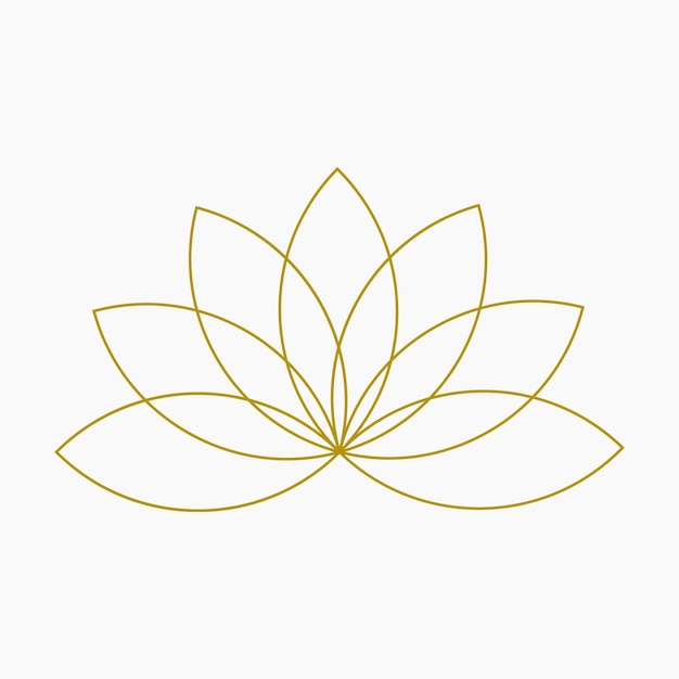 Élément de logo élégant en forme de fleur de lotus