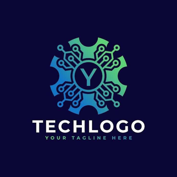 Vecteur élément de modèle de conception de logo lettre initiale y de technologie