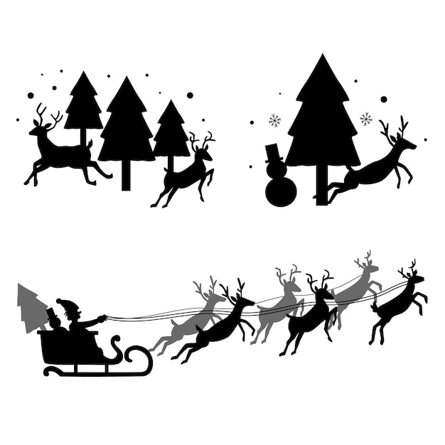 Élément de Noël mignon Décor de vacances Carte postale de fête de Noël