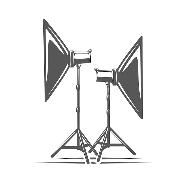 Élément De Studio Photo Isolé Sur Fond Blanc Illustration Vectorielle