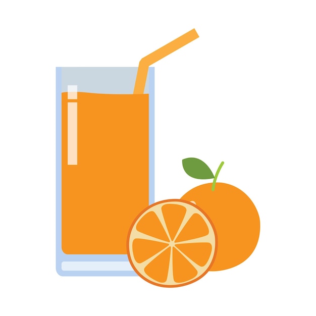 Vecteur Élément de style plat icône jus d'orange isolé sur illustration vectorielle fond blanc