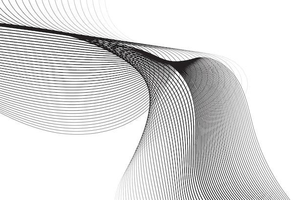 Élément de vague abstraite Vector Line Art Waves background design